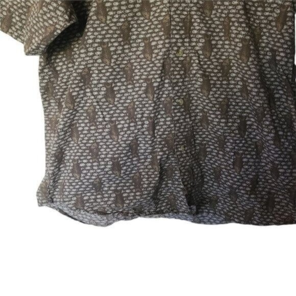 Columbia Shirt Fish Print Sz L Large Button Front Short Sleeve Casual Men - Picture 5 of 7